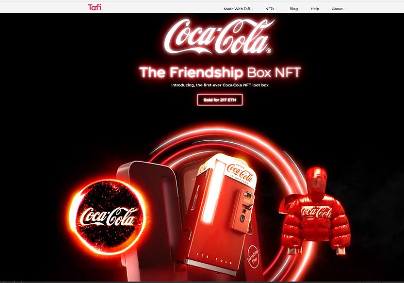 "The Friendship Box NFT" von Coca-Cola (https://maketafi.com/coca-cola-nft) "The Friendship Box NFT" von Coca-Cola (https://maketafi.com/coca-cola-nft)