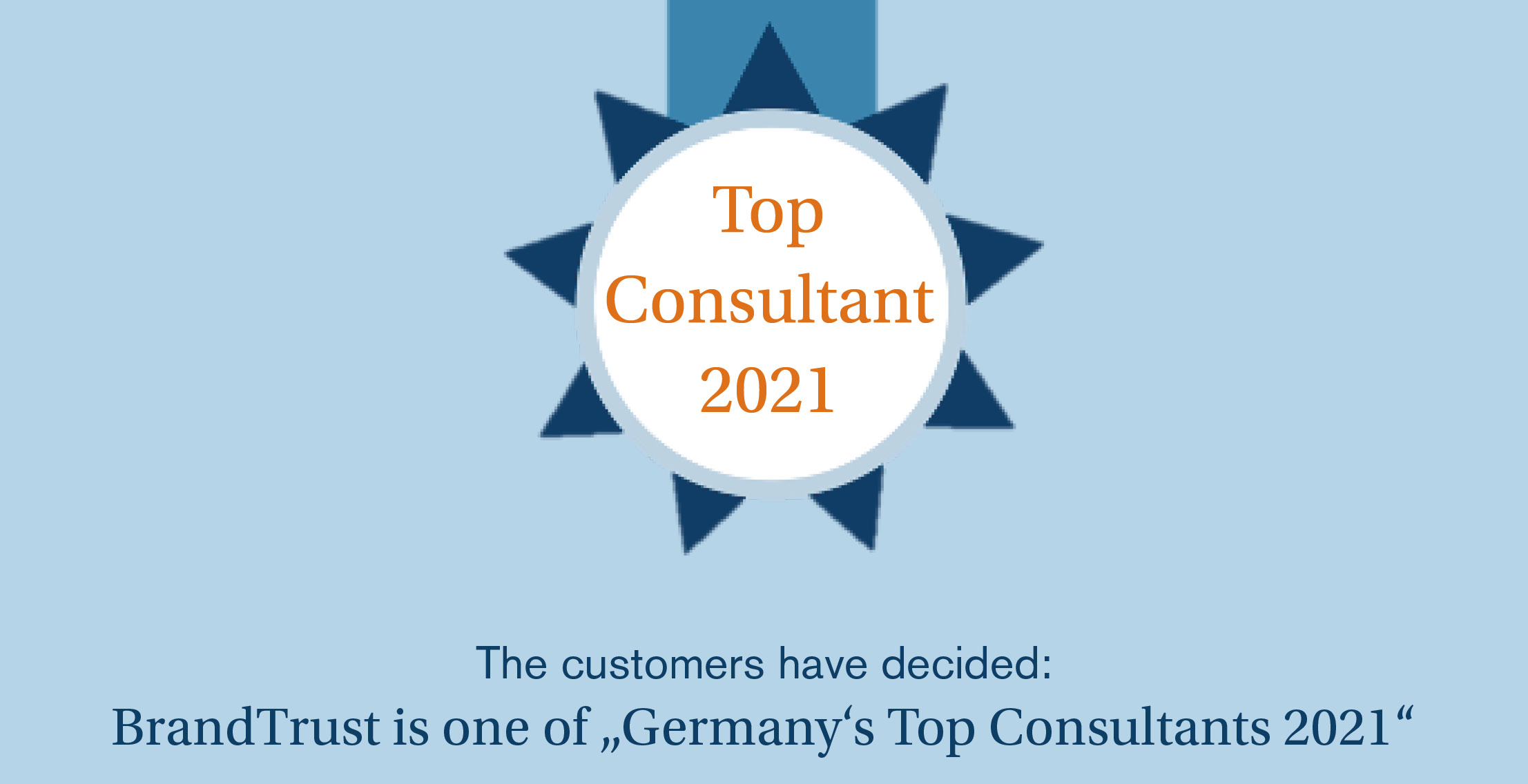 BrandTrust is one of „Germany‘s Top Consultants 2021“